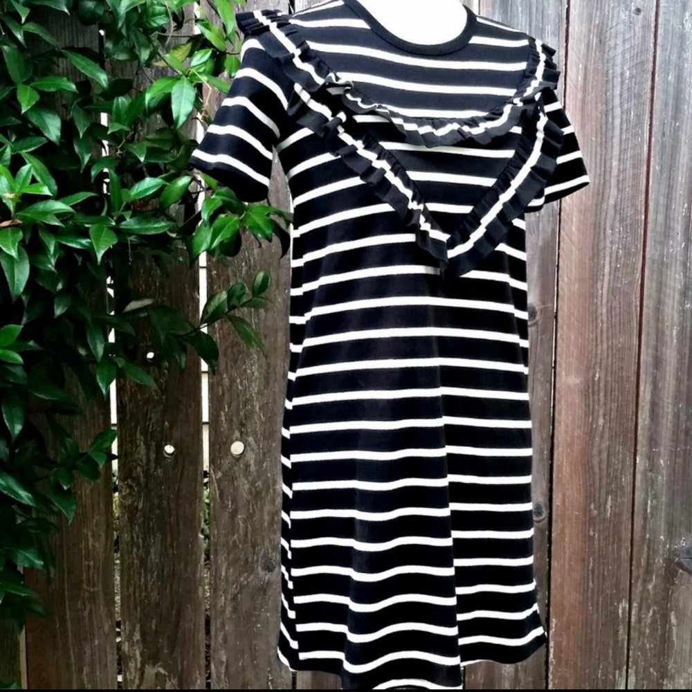 Zara striped ruffle dress